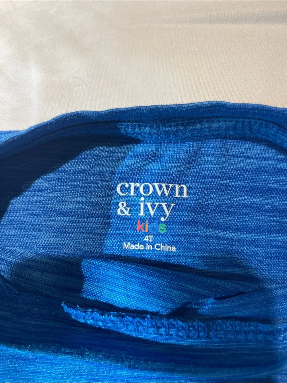 crown & ivy Blue Heather Kids Swim Rashguard